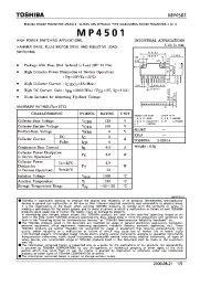 Datasheet MP4501 manufacturer Toshiba