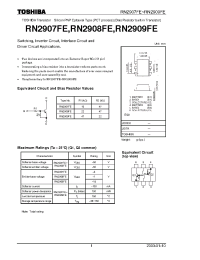 Datasheet RN2909FE manufacturer Toshiba