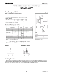 Datasheet SSM3J02T manufacturer Toshiba