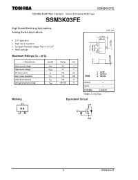 Datasheet SSM3K03FE manufacturer Toshiba