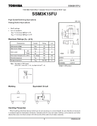 Datasheet SSM3K15FU manufacturer Toshiba