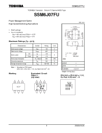 Datasheet SSM6J07FU manufacturer Toshiba