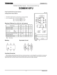Datasheet SSM6N16FU manufacturer Toshiba