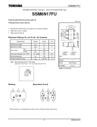 Datasheet SSM6N17FU manufacturer Toshiba