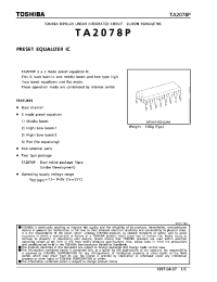 Datasheet TA2078P manufacturer Toshiba