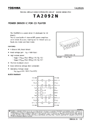 Datasheet TA2092N manufacturer Toshiba