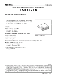Datasheet TA8182 manufacturer Toshiba