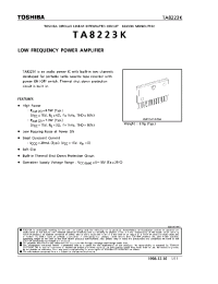 Datasheet TA8223K manufacturer Toshiba