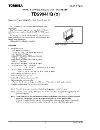 Datasheet TB2904HQ manufacturer Toshiba