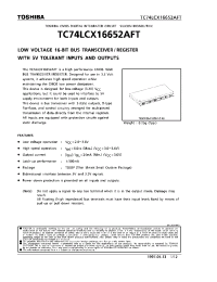 Datasheet TC74LCX16652AFT manufacturer Toshiba