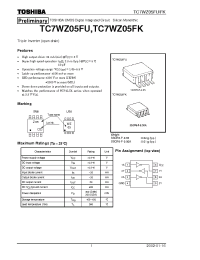 Datasheet TC7WZ05FK manufacturer Toshiba