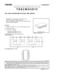 Datasheet TD62M4501F manufacturer Toshiba