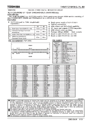Datasheet THMY7216F0EG-75 manufacturer Toshiba