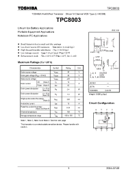 Datasheet TPC8003 manufacturer Toshiba