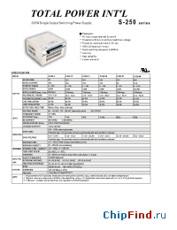 Datasheet S-250-15 manufacturer Total Power