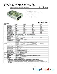 Datasheet S-60-5 manufacturer Total Power