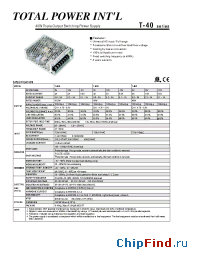 Datasheet T-40C manufacturer Total Power