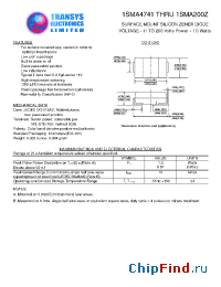 Datasheet 1SMA4745 manufacturer Transys 