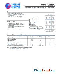 Datasheet MMST2222 manufacturer Transys 