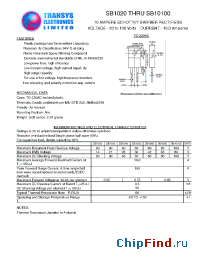 Datasheet SB1020 manufacturer Transys 