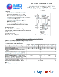 Datasheet SB1660F manufacturer Transys 