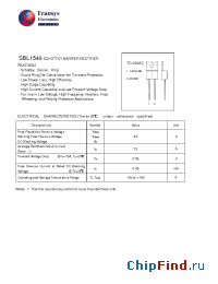 Datasheet SBL1540 manufacturer Transys 