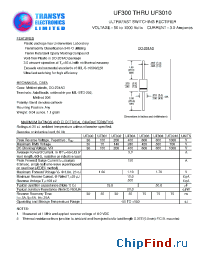 Datasheet UF302 manufacturer Transys 