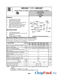 Datasheet GBU405 manufacturer TSC