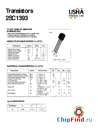 Datasheet 2SC1393 manufacturer USHA