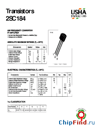 Datasheet 2SC184 manufacturer USHA
