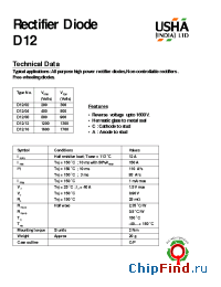 Datasheet D12/12 manufacturer USHA
