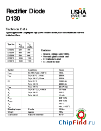 Datasheet D130/08 manufacturer USHA