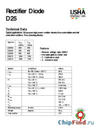 Datasheet D25/02 manufacturer USHA