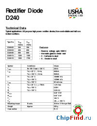 Datasheet DA240 manufacturer USHA