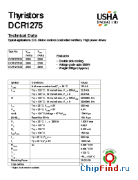 Datasheet DCR1275/28 manufacturer USHA
