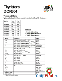 Datasheet DCR504/10 manufacturer USHA