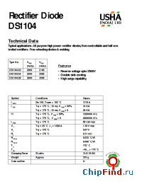 Datasheet DS1104/24 manufacturer USHA