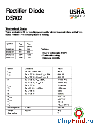 Datasheet DS402/12 manufacturer USHA