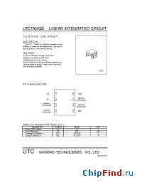Datasheet TA31002 manufacturer UTC