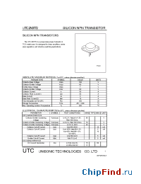 Datasheet UTC2N3772 manufacturer UTC