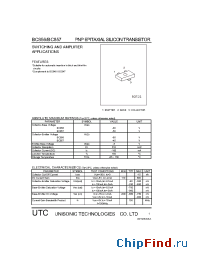 Datasheet UTCBC857 manufacturer UTC