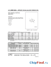 Datasheet UTCMMBT2222A manufacturer UTC