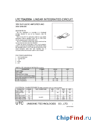 Datasheet UTCTDA2030A manufacturer UTC