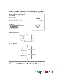 Datasheet UTCTDA2822 manufacturer UTC