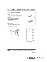 Datasheet UTCULN2003/4 manufacturer UTC