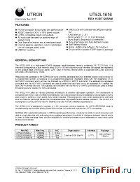 Datasheet UT52L1616MC-7 manufacturer Utron