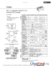 Datasheet VF963 manufacturer Valpey-Fisher