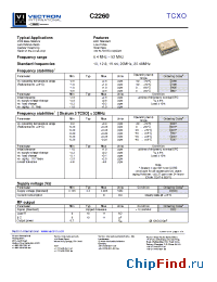 Datasheet C2260A1-0009 manufacturer Vectron