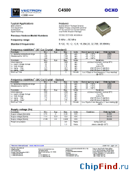 Datasheet C4500D107SV033RFHA1 manufacturer Vectron