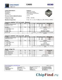 Datasheet C4505 manufacturer Vectron